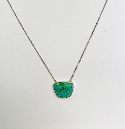 Turquoise pendant necklace with sterling