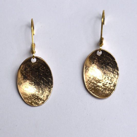 Gold-filled hammered disc earrings