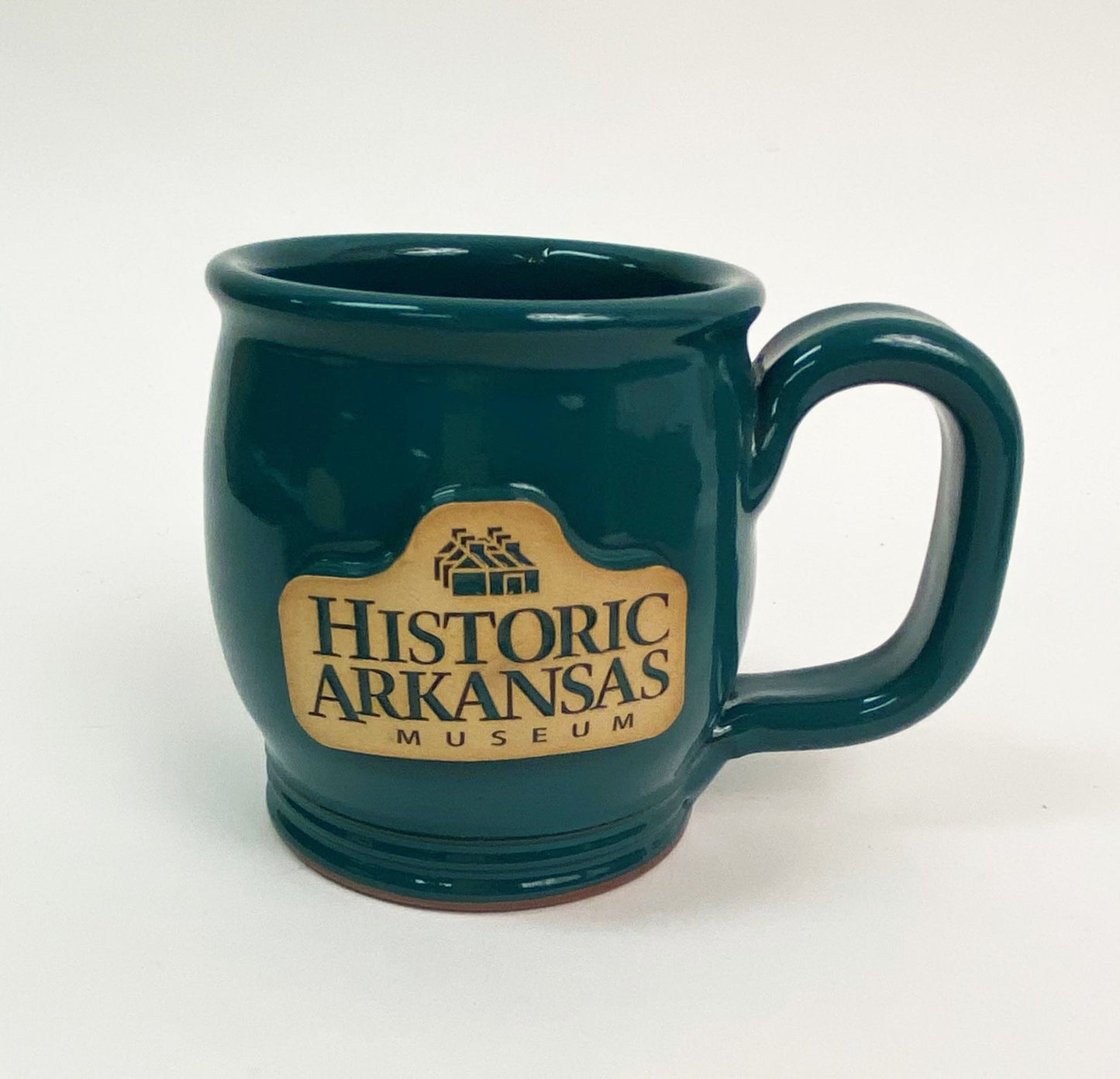 Historic Arkansas Museum teal mug