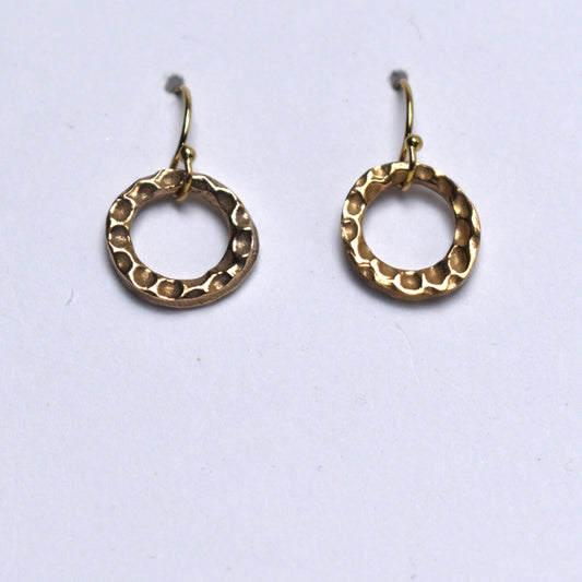 Bronze circle earrings