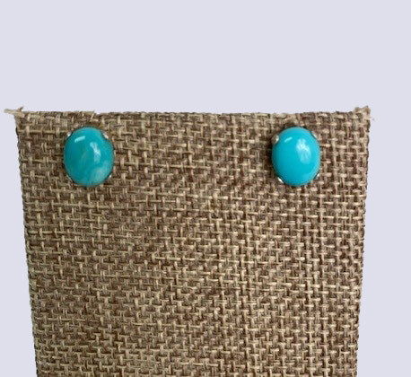 Oval Arkansas Turquoise Earrings