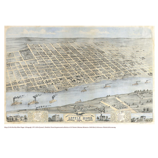 Poster - Map of Little Rock 1871 – Historic Arkansas Museum Store