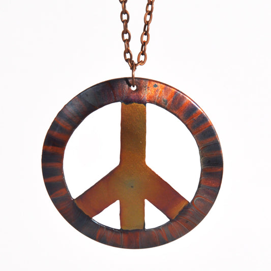 Gypsy Phoenix- Copper Pendant Peace Sign